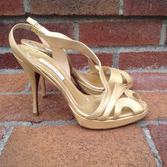 gold evening sandals